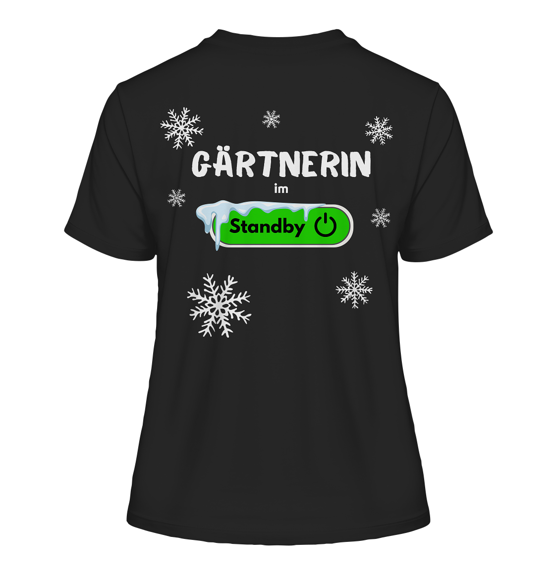 Gärtnerin im Standby - Damen Bio Premium T-Shirt Backprint