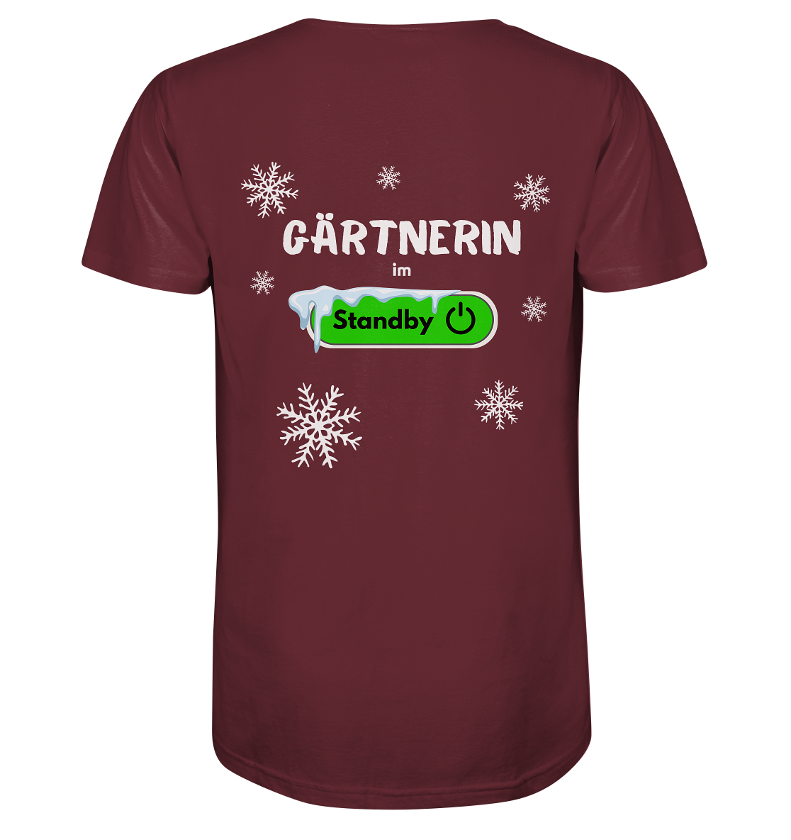 Gärtnerin im Standby - Bio Premium Unisex T-Shirt Backprint