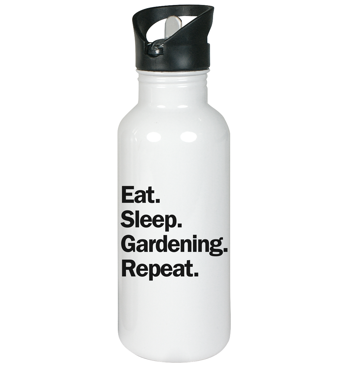 Eat. Sleep. Gardening. Repeat. - Edelstahl-Trinkflasche